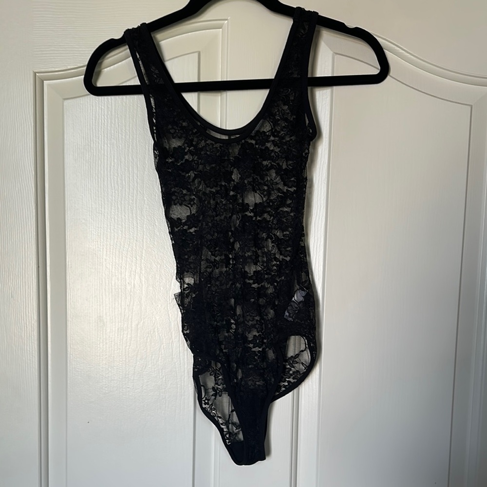 American Apparel Black Bodysuit Top